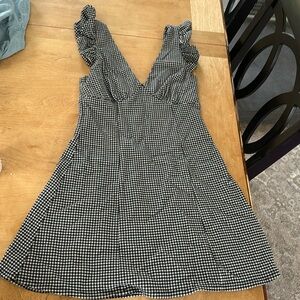 Plaid black and white dress